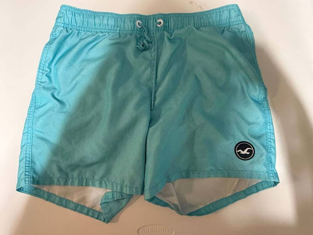 Hollister Swim Trunks Size M Cyan Blue Beach Volley Shorts